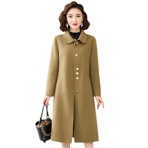 上海旗袍厂KQ-838020双面羊绒大衣女中长款2020秋冬新款时尚气质娃娃领双面呢羊毛外套 商品图4