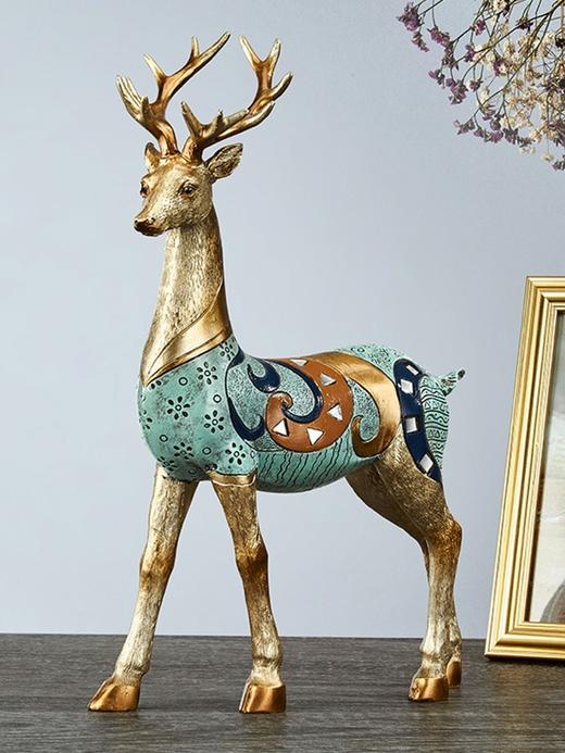 描金招财鹿摆件 客厅电视柜酒柜卧室家居饰品结婚礼物乔迁礼品 时尚摆件 大气 商品图5