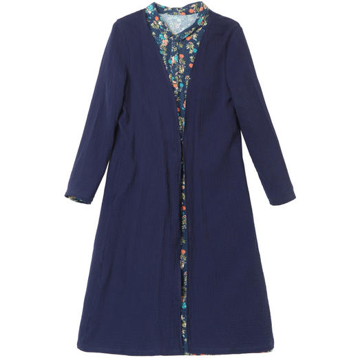 MQQ-6626碎花棉麻连衣裙女秋装2020新款薄款收腰显瘦休闲长裙两件套 商品图4