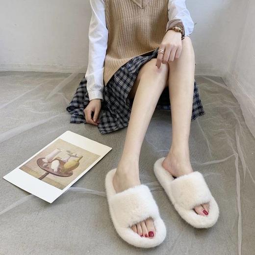毛毛拖鞋女秋冬网红懒人棉拖鞋 商品图2