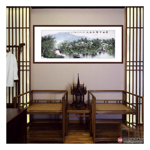 高云鹏《春风不解江南雨》68*178cm 山水横幅作品 茶室/卧室挂画 商品图3