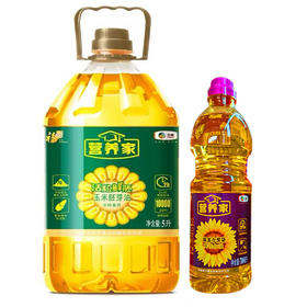 福临门营养家活粒鲜胚玉米油5L赠700ml小油（）