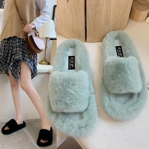 毛毛拖鞋女秋冬网红懒人棉拖鞋 商品图6