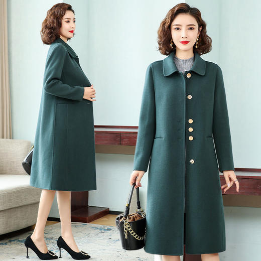 上海旗袍厂KQ-838020双面羊绒大衣女中长款2020秋冬新款时尚气质娃娃领双面呢羊毛外套 商品图8