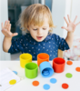 颜色认知分类杯幼儿园教具宝宝早教配对木制玩具桌面游戏 商品缩略图0