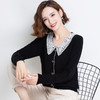 上海旗袍厂PY-92021 秋季新款镂空翻领复古宽松女上衣甜美减龄长袖百搭针织衫 商品缩略图2