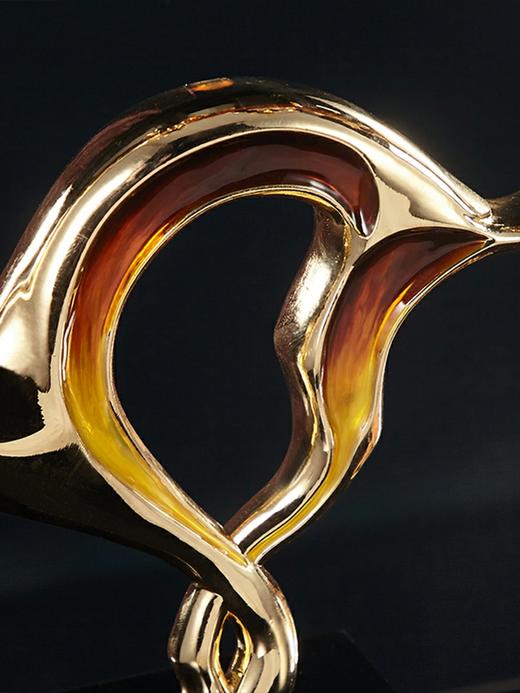 18K金写意纯铜鹿 玛瑙 台湾珐琅彩摆件 轻奢创意客厅玄关卧室招财摆件  时尚 大气 精致 商品图4