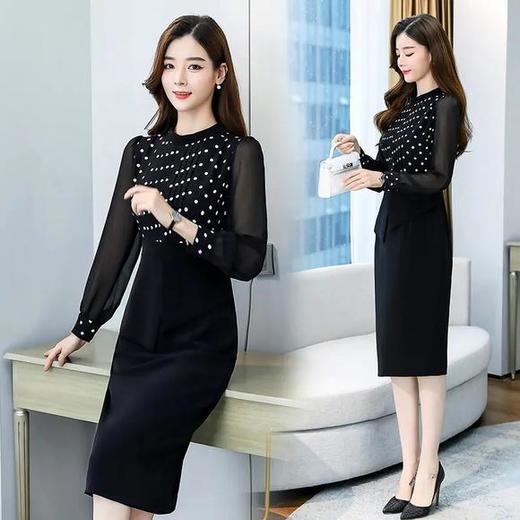 WZNH-ANY261韩版气质显瘦包臀假两件连衣裙 商品图1