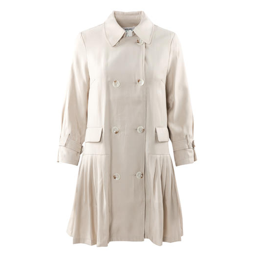 欧芮儿西领连衣裙女中长款早新品收腰显瘦风衣型百褶裙 商品图3