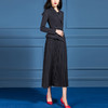 SSGS-S667秋装收腰显瘦高端大气黑色百褶裙摆拼接外套 商品缩略图1