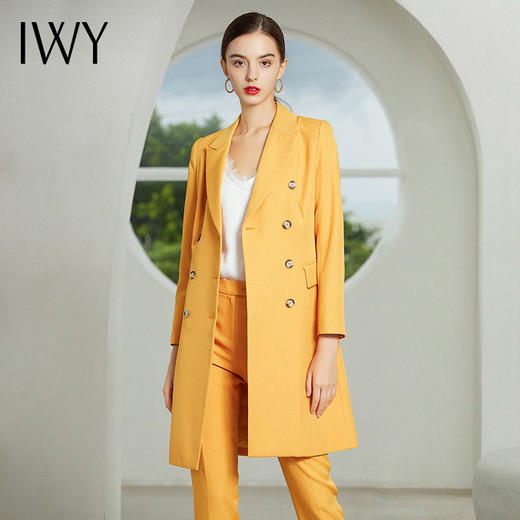 【售罄下架】2020秋季新款黄色长袖西装长裤套装194030C5+P1 商品图3