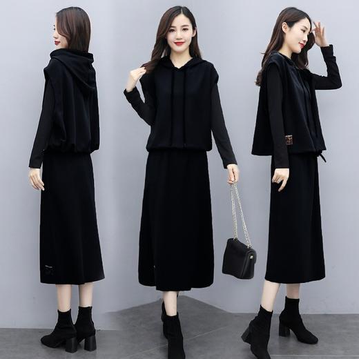 MQQ-8009休闲时尚春秋长袖减龄显瘦背带裙套装 商品图3