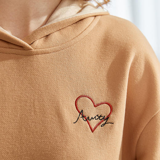 欧芮儿春新款长袖假两减连帽卫衣连衣裙女中长款刺绣a子裙 商品图3