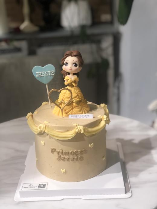 贝尔公主伯爵茶戚风奶油翻糖加高蛋糕 商品图0