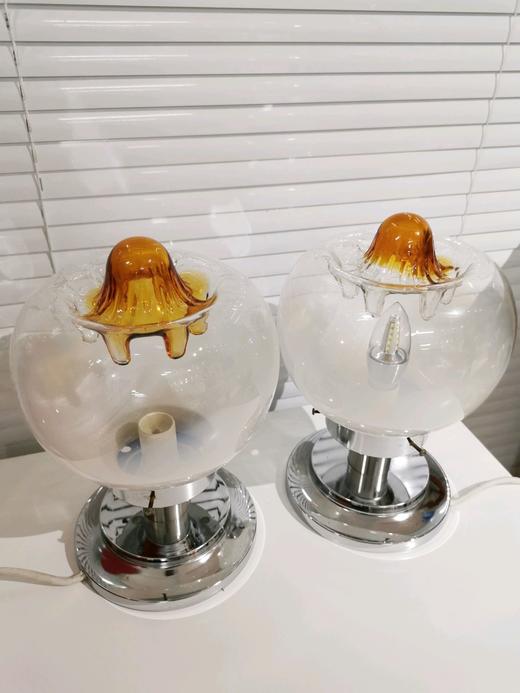 【在仓】意大利60s中古Murano吹制艺术玻璃台灯 镀铬底座 商品图6