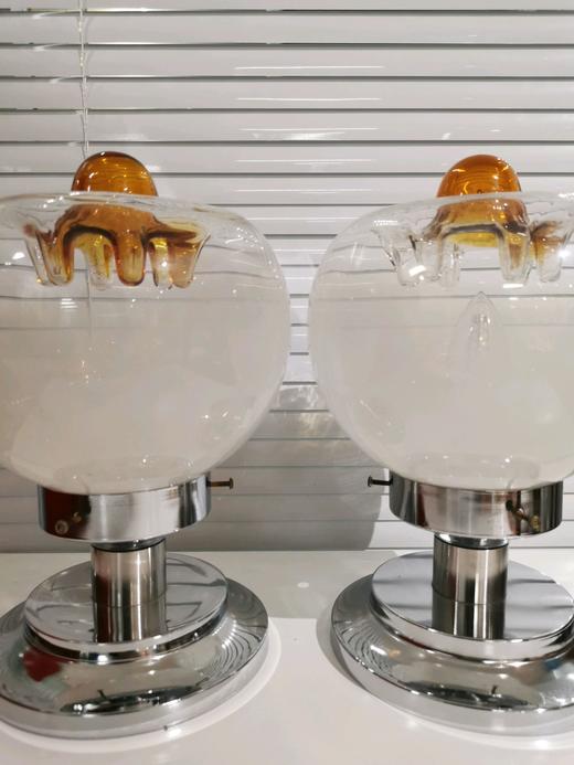 【在仓】意大利60s中古Murano吹制艺术玻璃台灯 镀铬底座 商品图14