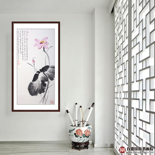 高云鹏《爱莲说》68*138cm 花鸟竖幅作品 书房/茶室/玄关挂画 商品图1