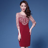 DYSL-Q4106新款盘花重工刺绣花修身包臀小礼服连衣裙 商品缩略图0