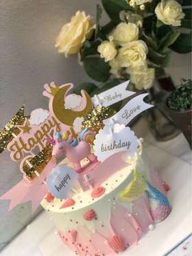 粉色独角兽蛋糕