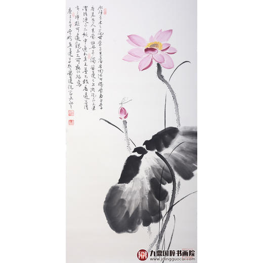 高云鹏《爱莲说》68*138cm 花鸟竖幅作品 书房/茶室/玄关挂画 商品图2