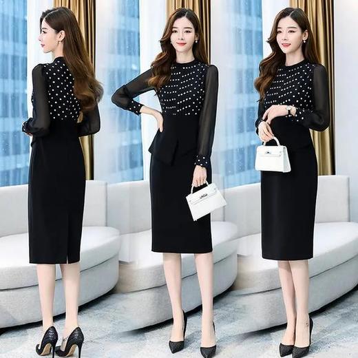 WZNH-ANY261韩版气质显瘦包臀假两件连衣裙 商品图2