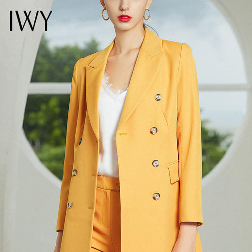 【售罄下架】2020秋季新款黄色长袖西装长裤套装194030C5+P1 商品图1