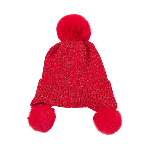 笛莎童装女童帽子冬季新款儿童时尚洋气毛线帽女宝宝绒里针织帽 商品图3