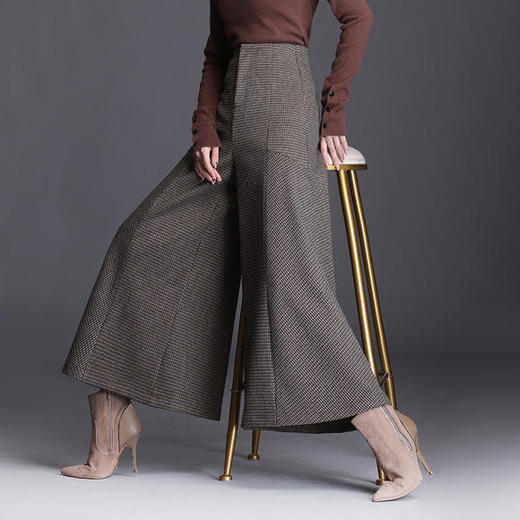 AL60101新款秋冬九分大脚裤宽腿甩腿裙裤 商品图1