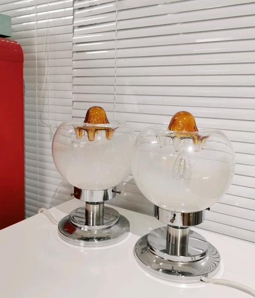【在仓】意大利60s中古Murano吹制艺术玻璃台灯 镀铬底座 商品图7