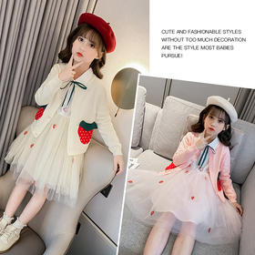 NHRX-HQL25女童毛衣连衣裙女童毛衣套装童装秋款两件套