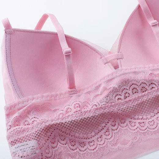 雅黛丽女士内衣性感蕾丝美背文胸无钢圈舒适三角杯薄杯背心式胸罩DYW0605 商品图4