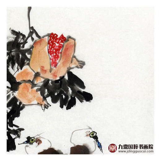 郭北平《秋实图》68*68cm 花鸟斗方作品 餐厅/茶室/卧室挂画 商品图5