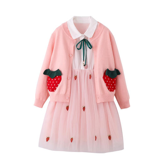 NHRX-HQL25女童毛衣连衣裙女童毛衣套装童装秋款两件套 商品图4