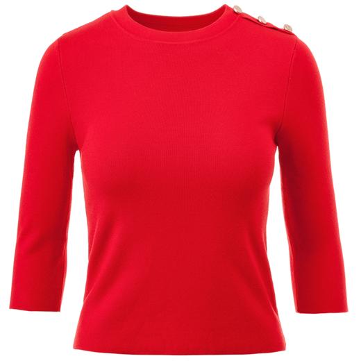 欧芮儿新年红色毛衣女春装女新款五分袖针织衫女显瘦毛衫 商品图4