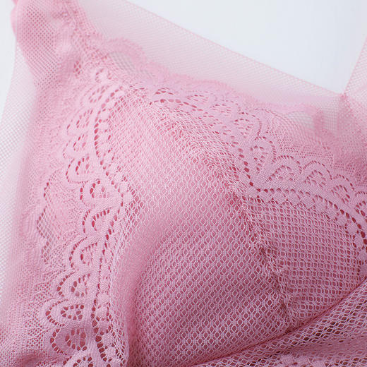 雅黛丽女士内衣性感蕾丝美背文胸无钢圈舒适三角杯薄杯背心式胸罩DYW0605 商品图3