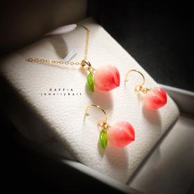 【RAFFIA遇见美好】2020新款少女蜜桃耳环/项链