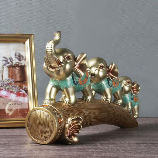 吉祥三宝象摆件 新居摆件家居饰品 象 一家三口 精美摆件 商品图1