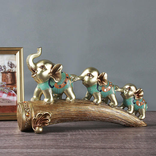 吉祥三宝象摆件 新居摆件家居饰品 象 一家三口 精美摆件 商品图3