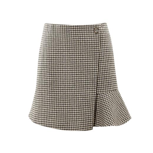 欧芮儿新品千鸟格不规则半身裙女高腰显瘦短裙A字裙鱼尾包臀裙 商品图4