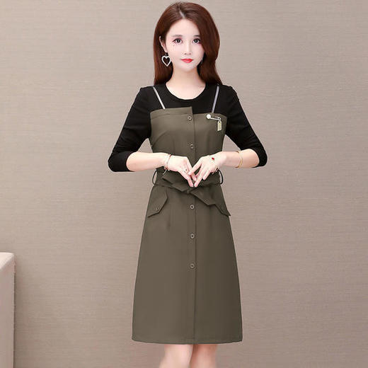 YW-JTF2830气质减龄收腰时尚长袖连衣裙 商品图1