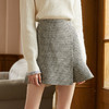 欧芮儿新品千鸟格不规则半身裙女高腰显瘦短裙A字裙鱼尾包臀裙 商品缩略图0