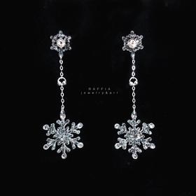 【RAFFIA遇见美好】雪花耳环（定制）