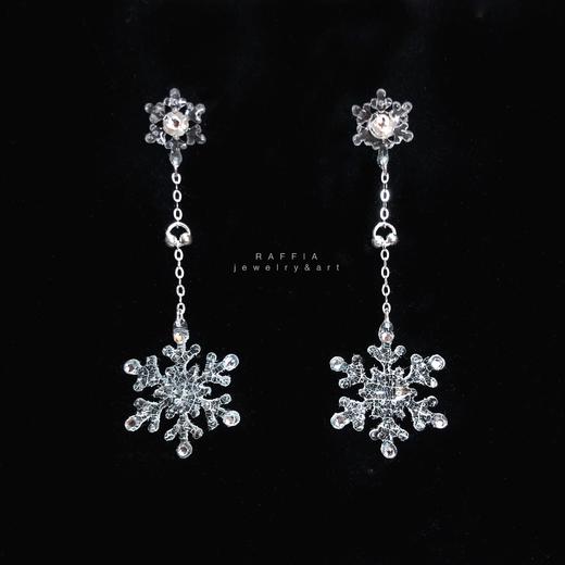 【RAFFIA遇见美好】雪花耳环（定制） 商品图0