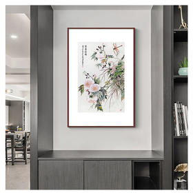 田美云-真迹- 国画-花鸟画《芙蓉独艳》 客厅 餐厅 玄关