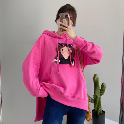 韩国原单连帽衫烫钻可爱涂鸦卫衣～只能手洗8891704 商品图3