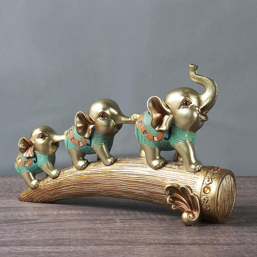 吉祥三宝象摆件 新居摆件家居饰品 象 一家三口 精美摆件 商品图2