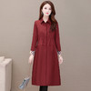 YWE-YDY-CS201秋季纯色收腰单排扣红色百搭韩版直筒修身无腰带气质通勤风衣 商品缩略图5