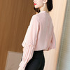 SS-12-1905气质显瘦上衣粉色甜美桑蚕丝衬衣灯笼袖真丝衬衫 商品缩略图4