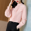 SS-12-1905气质显瘦上衣粉色甜美桑蚕丝衬衣灯笼袖真丝衬衫 商品缩略图3
