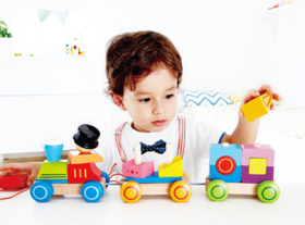 几何积木小火车